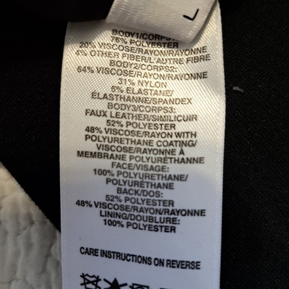 DKNY Black/Silver Dress with Leather Trim - Picture 7 of 7